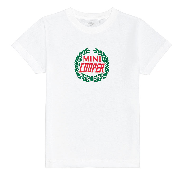 картинка Детская футболка MINI Vintage Logo, White от магазина bmw-orugunal.ru