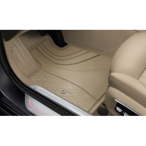 картинка Передние резиновые всепогодные коврики BMW G11/G12 LHD (2шт.), бежевые от магазина bmw-orugunal.ru