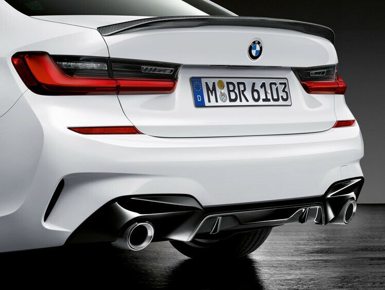 картинка Накладка заднего бампера M Performance для BMW G20 от магазина bmw-orugunal.ru
