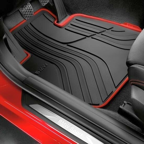 картинка Комплект оригинальных резиновых всепогодных ковриков BMW F22 / F87 Sport, высокий борт от магазина bmw-orugunal.ru