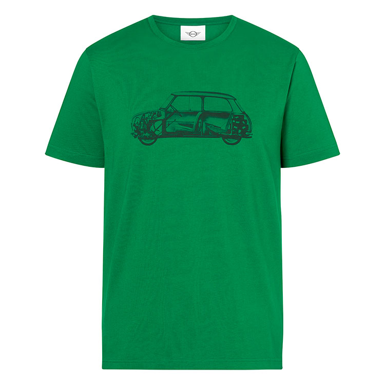 картинка Мужская футболка MINI Car Print, Green от магазина bmw-orugunal.ru
