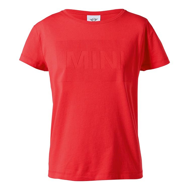 картинка Женская футболка MINI Jersey Wordmark, White, Red от магазина bmw-orugunal.ru