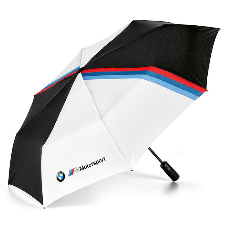 картинка Складной зонт BMW M Motorsport, Black/White от магазина bmw-original.ru