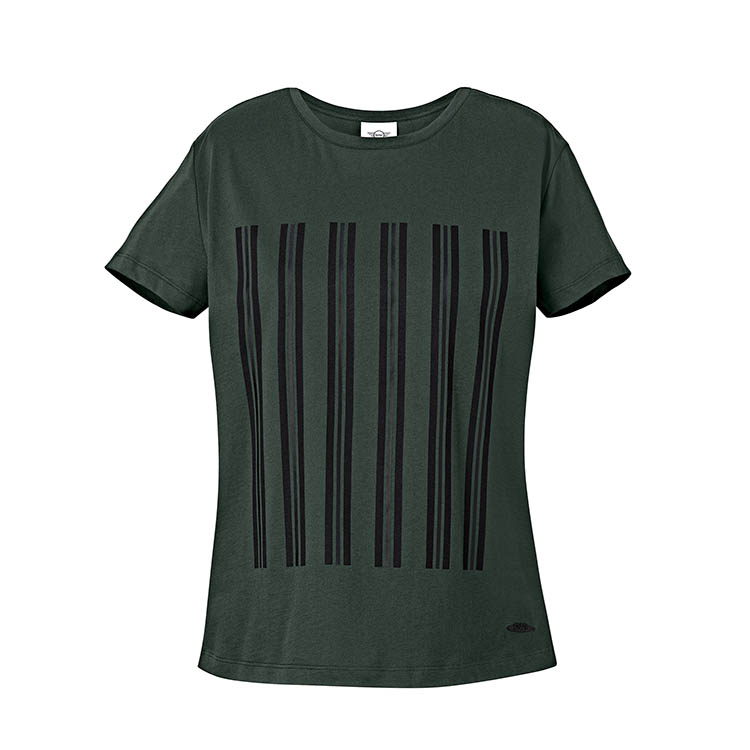 картинка Женская футболка MINI JCW Stripes, Green, Black от магазина bmw-orugunal.ru
