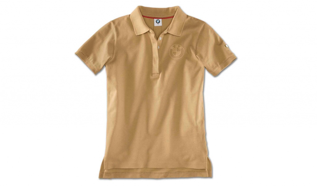 картинка Женская рубашка-поло BMW Logo Polo Shirt, Sand, White BMW от магазина bmw-orugunal.ru