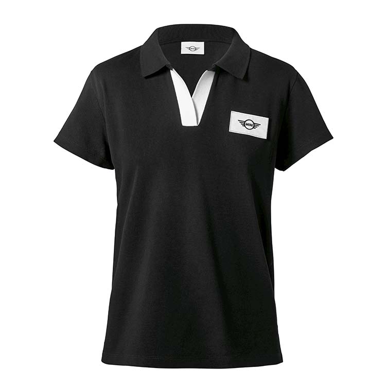 картинка Женская рубашка поло MINI Logo Patch, Black от магазина bmw-orugunal.ru