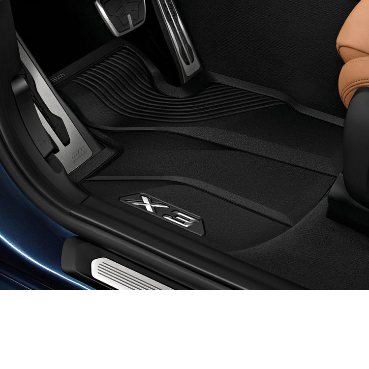 картинка Передние резиновые всепогодные коврики BMW X3 G01 (2шт.), высокий борт от магазина bmw-orugunal.ru